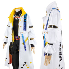 Rainbow VTuber Fuura Kanato Anime Cosplay Costume Long Sleeve Trench Coat Set - Halloweez