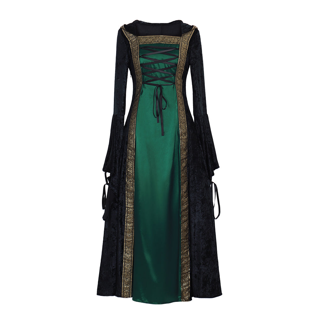 Elegant Halloweez Vintage Medieval Cosplay Costume - Bandage Palace Witch Gothic Dress - Halloweez
