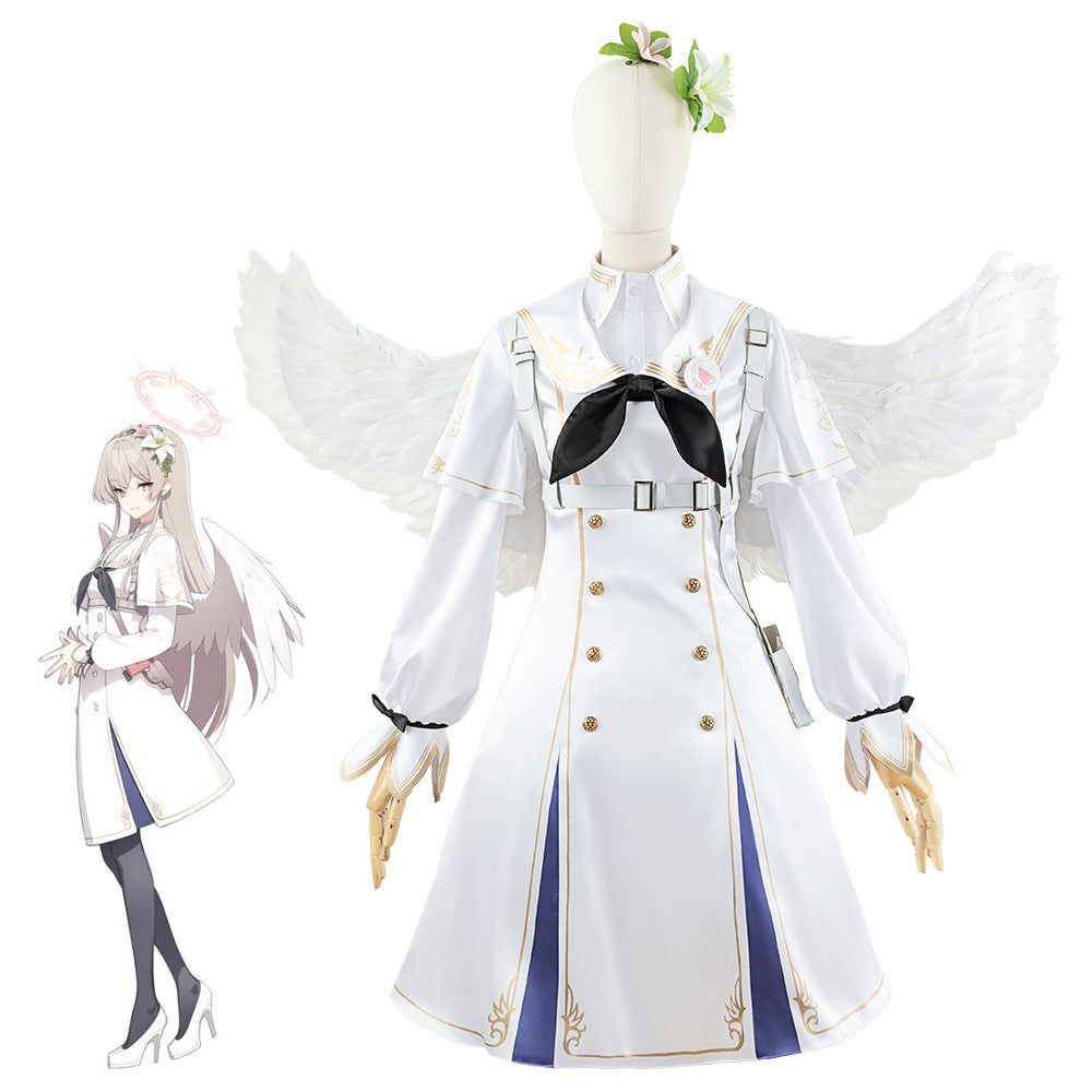 Blue Archive Ako Tendo Cosplay Costume White Dress Anime Cosplay Outfit - Halloweez