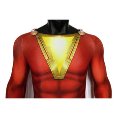 Halloweez Shazam Billy Batson Captain Marvel Cosplay Costume Zentai Jumpsuit - Halloweez