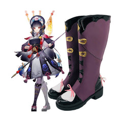 Genshin Impact Yun Jin COS Shoes Anime High Heels Cosplay Boots for Convention Performance - Halloweez