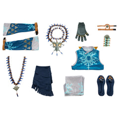 Halloweez: The Legend of Zelda: Tears of the Kingdom Link Cosplay Costume – Top, Trousers, Necklace & Sleeves - Halloweez
