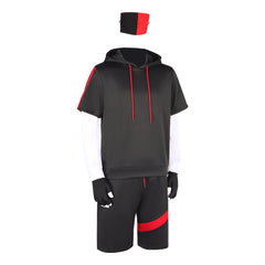 Ikonik Costume Game Cosplay Patchwork Short Sleeve Hoodie Halloween Performance Outfit - Halloweez