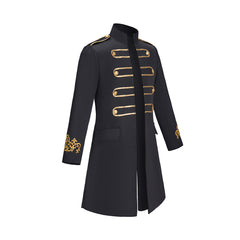 Medieval Embroidered Black Sleeves Coat Cosplay Costume - Halloweez