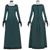 Elegant Medieval Irish Renaissance Dress - Dark Green Overdress Cosplay Costume by Halloweez - Halloweez