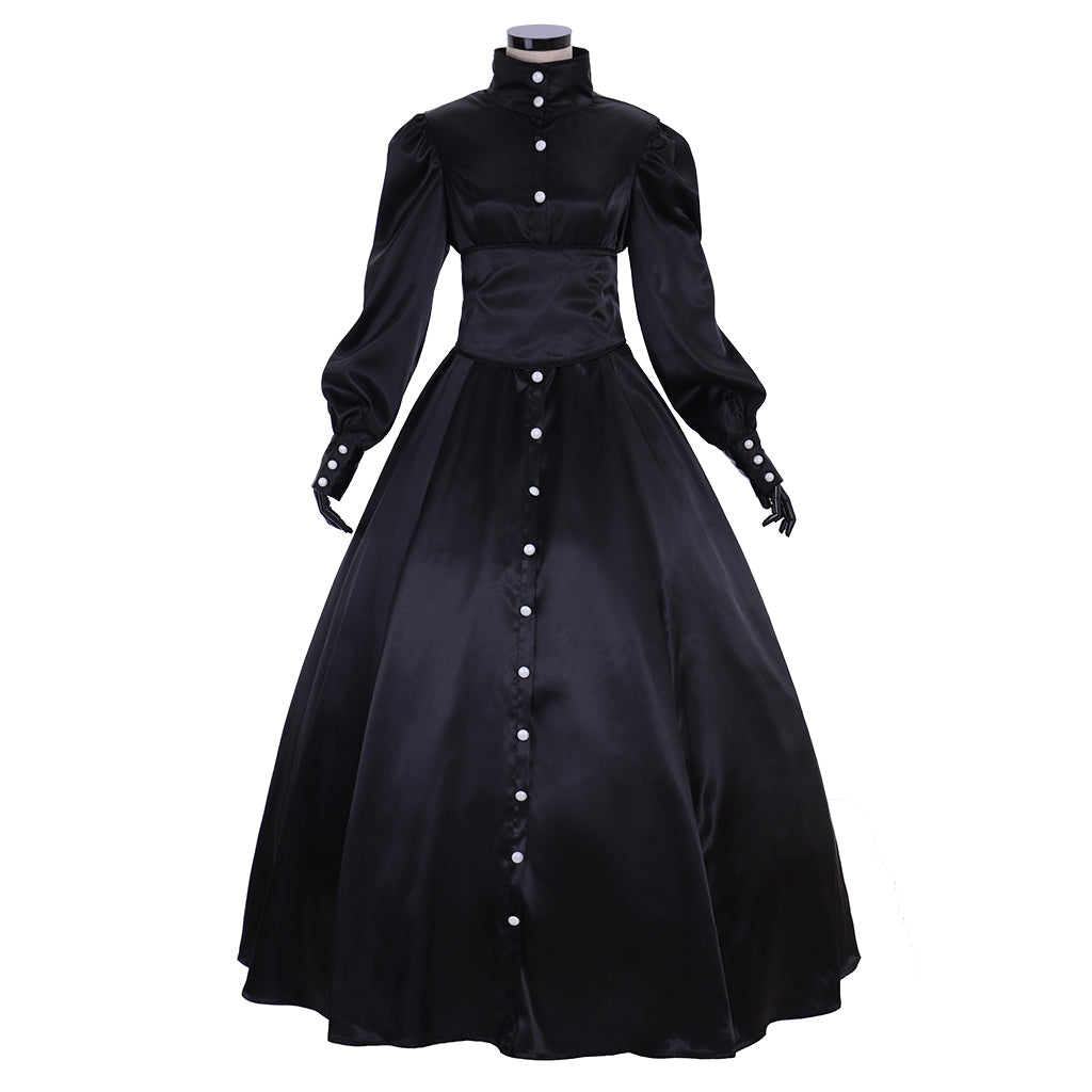 Women's Black Gothic Renaissance Dress - Custom Victorian Ball Gown by Halloweez - Halloweez