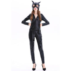 Halloweez Halloween Cosplay Costume | Premium PU Leather Catwoman Outfit for Women | Ideal for Batman Roleplay and Stage Performances - Halloweez