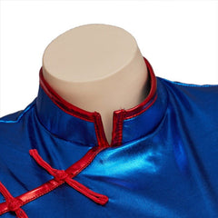 2023 Halloweez Cosplay Costume - Alluring Blue Cheongsam Set for Son Goku Anime Enthusiasts - Halloweez