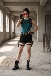 Tomb Raider Live Action Series Lara Croft Full Set Cosplay Costume, Complete Outfit for Cos Party & Halloween - Halloweez