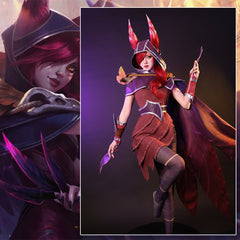 Halloweez Xayah Cosplay Costume - The Rebel Champion Outfit for Women with Cloak - Halloweez