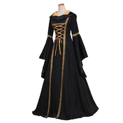 Women's Halloweez Renaissance Medieval Gothic Long Black Hooded Dress for Halloween Ball Gowns Costumes - Custom Made - Halloweez