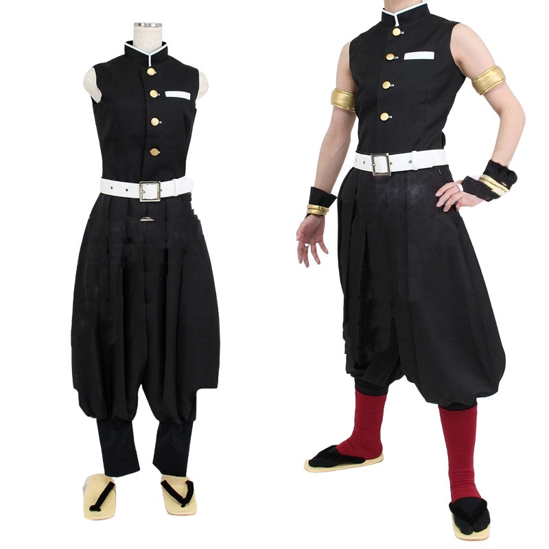 Premium Tengen Uzui Cosplay Costume - Official Demon Slayer Kimono Jacket & Hakama Set - Halloweez