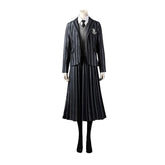 Halloweez Wednesday Addams Cosplay Costume - Complete School Uniform Set for Kids & Adults - Halloweez