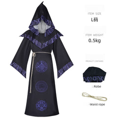 Cross-border Dark Wizard Robe Cosplay Costume Halloween Medieval Wizard Hooded Cape Stage Performance Outfit - Halloweez