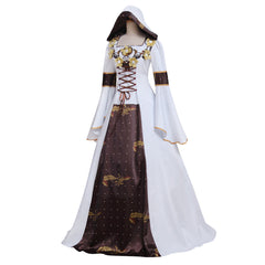 Elegant Gothic Victorian Renaissance Wedding Dress with Hooded Flora Laceup Design - Halloweez