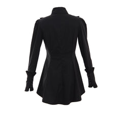 Elegant Halloweez Victorian Gothic Women's Ruffle Black Blouse - A Timeless Vintage Fashion Statement - Halloweez