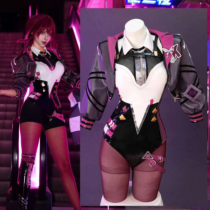 Exclusive Halloweez Kafka Cosplay Costume - Honkai Star Rail Racing Suit for Women - Halloweez