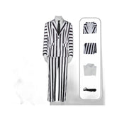 Beetlejuice Cosplay Costume Michael Keaton Black and White Stripe Halloween Outfit - Halloweez