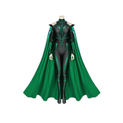 Women's Thor Ragnarok Hela Costume Cosplay Jumpsuit with Cape by Halloweez - Halloweez