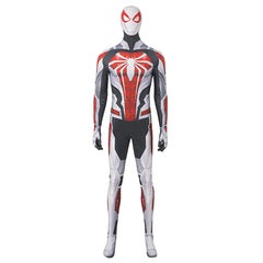 PS4 Game Inspired Spider-Man White Armor Halloween Cosplay Battle Suit Costume Set - Halloweez