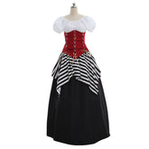 Stylish Red Black Renaissance Corset - Perfect for Pirate & Victorian Themed Parties - Halloweez