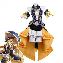 Halloweez Genshin Impact Navia Fontaine Cosplay Costume Steampunk Spina di Rosula Dress with Hat for Women - Halloweez
