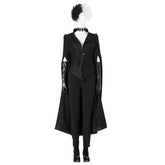 Halloweez Cruella Cosplay Costume - Black Evil Queen Dress, Halloween Fashion Evening Gown - Halloweez