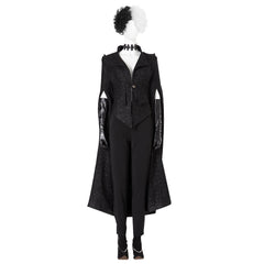 Halloweez Cruella Cosplay Costume - Black Evil Queen Dress, Halloween Fashion Evening Gown - Halloweez