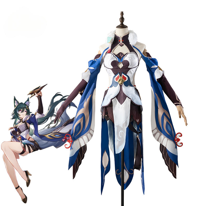Halloweez Honkai Star Rail Yukong Cosplay Costume - Fox Design Women's Dress for Halloween Carnival Parties - Halloweez