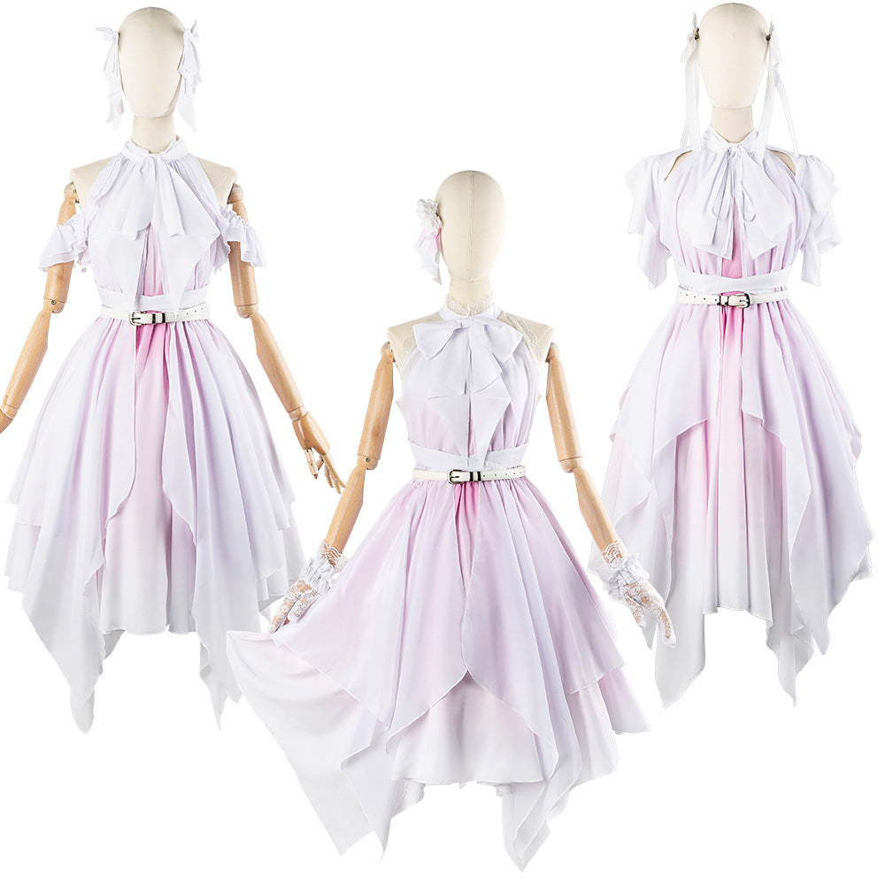 Hasunosora Murano Sayaka Yugiri Tsuzuri Anime Cosplay Gradient Irregular Dress - Halloweez