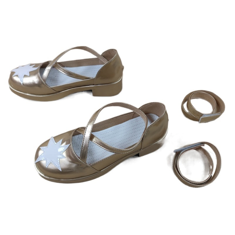 2092 Lace-up Hime Cosplay Shoes for Tanaka Hime Anime Cosplay and Performance - Halloweez