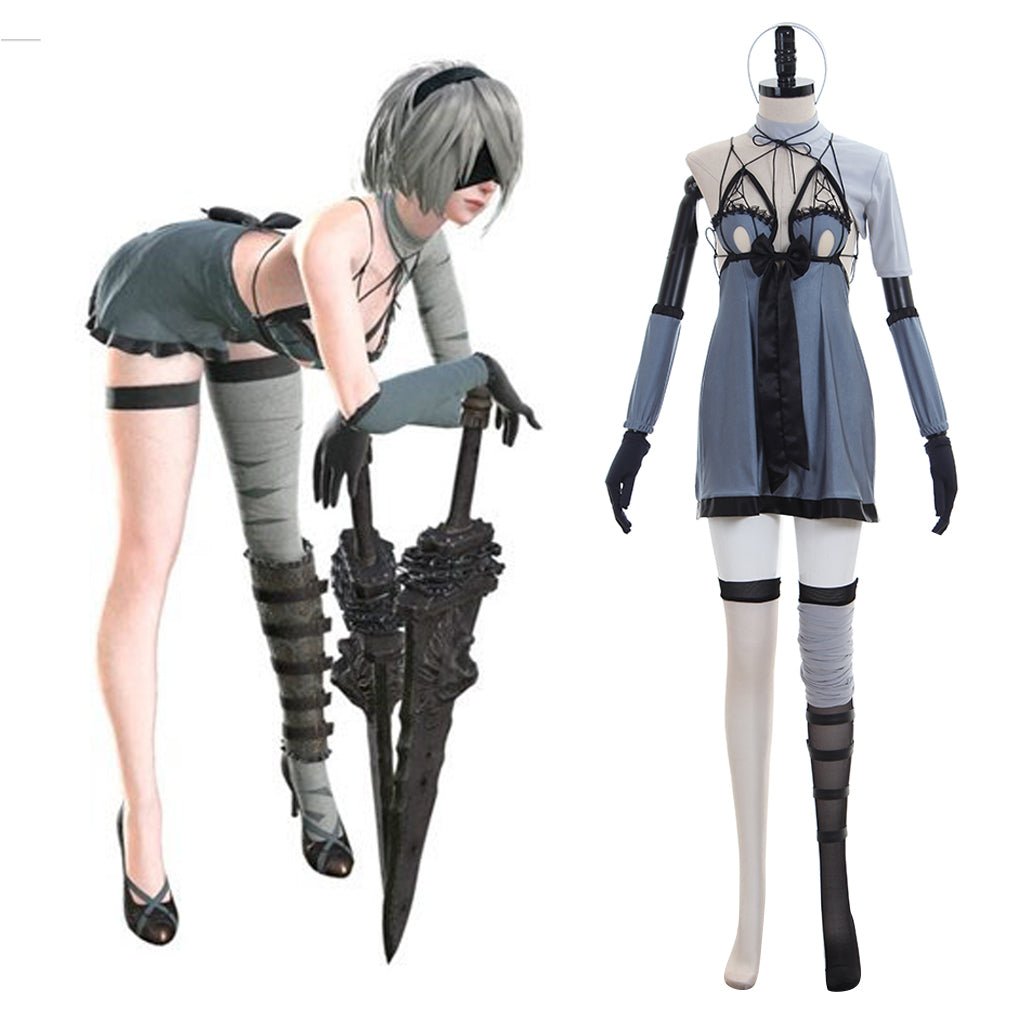Exclusive 2B NieR Automata Cosplay Costume | Premium Game Character Roleplay Outfit by Halloweez - Halloweez