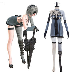 Exclusive 2B NieR Automata Cosplay Costume | Premium Game Character Roleplay Outfit by Halloweez - Halloweez