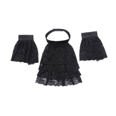 Elegant Victorian Black Lace Detachable Collar and Cuffs | Halloweez Gothic Cosplay Essentials - Halloweez