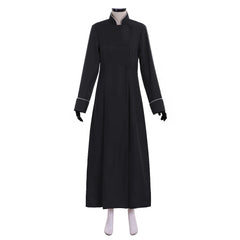 Authentic Medieval Men's Christian Priest Cosplay Costume - Black Long Sleeve Robe for Halloween Carnival - Halloweez