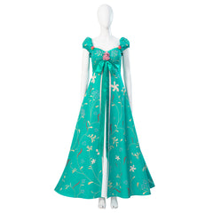 Mystical Giselle Cosplay Costume - Green Party Princess Suit with White Wedding Dress - Halloweez