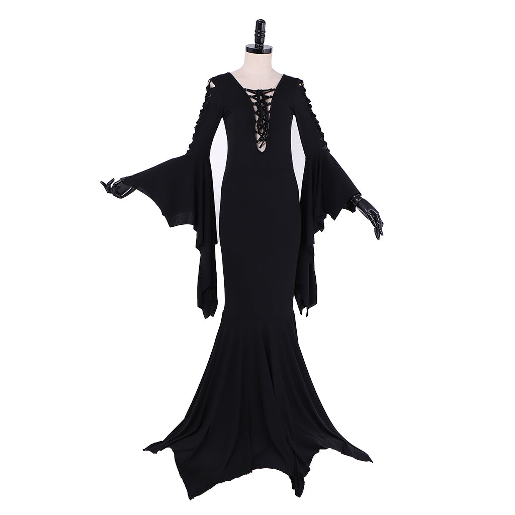 Wednesday Addams Black Dress Cosplay Costume from The Addams Family - Halloweez