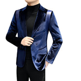 Velvet Blazer Men's Suit Jacket 2025 New Style Luxury Velvet Tuxedo for Hosts Cosplay Formal Wear - Halloweez