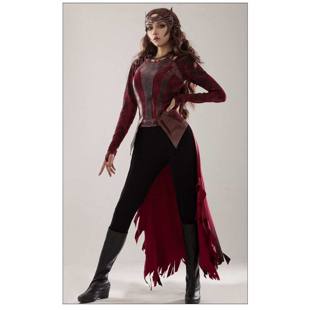 Scarlet Witch Wanda Darkhold Costume Doctor Strange Multiverse of Madness Cosplay Outfit for Halloween - Halloweez