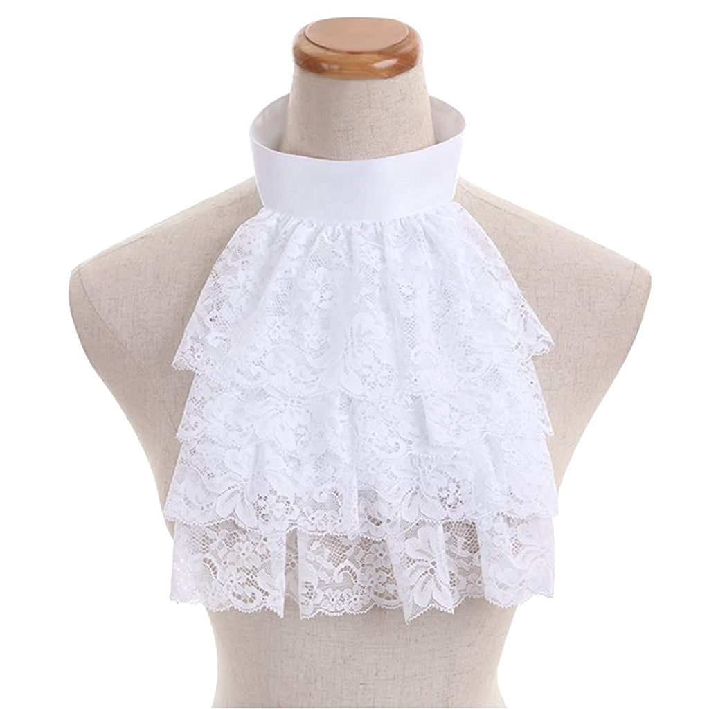 Elegant Victorian-Style White Lace Detachable Collar and Cuffs by Halloweez - Halloweez
