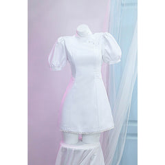 Halloweez Anime Cosplay - Marin Kitagawa White Nurse Cosplay Costume - Halloweez