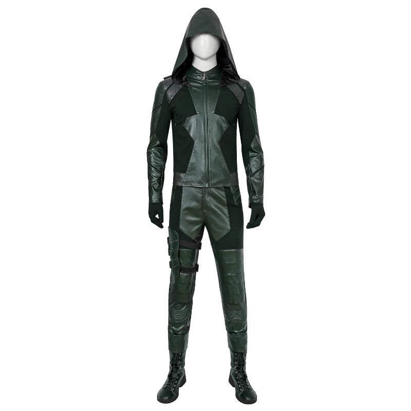 Halloweez Green Arrow Final Suit - Oliver Queen Season 8 Cosplay Costume - Halloweez