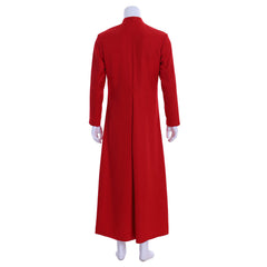 Men's Halloweez Clergy Robes - Red Church Priest Cassock Robe with Standing Collar - Halloweez