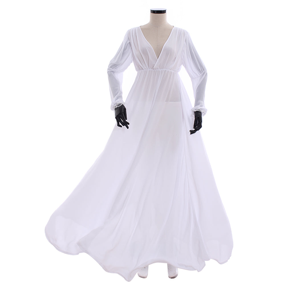 Elegant Halloweez Women's V-neck Long Sleeved A-LINE Evening Gown - Halloweez