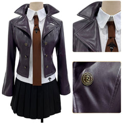 Danganronpa Kirigiri Kyoko Casual Cosplay Costume - Premium Leather Material Cosplay Outfit for Anime Conventions - Halloweez