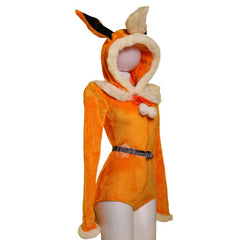 Flareon Kigurumi Cosplay Hoodie - Official Pokemon Plush Costume Pajamas for Women - Halloweez