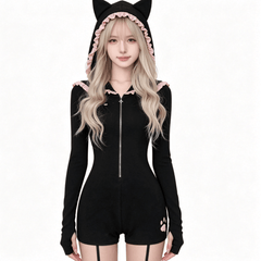 Oreimo Kuroneko Ruri Gokou Cosplay Outfit, Custom Black Jumpsuit for Comic Con & Halloween