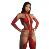 -Grid Pattern Spandex Long Evening Party Dress with Rhinestones - Halloweez