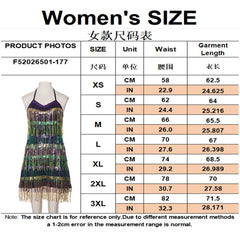 New Latin Dance Performance Dress V-Neck Spaghetti Strap Sequin Tassel Dress Cosplay Costume - Halloweez