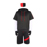Ikonik Costume Game Cosplay Patchwork Short Sleeve Hoodie Halloween Performance Outfit - Halloweez